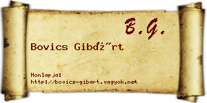 Bovics Gibárt névjegykártya